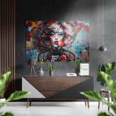 Woman Brushed Aluminum Dibond Wall Art.